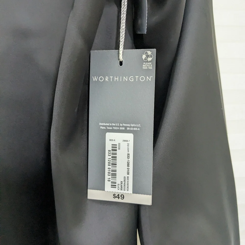 NWT Worthington Black Satin Shirt - Picture 4 of 4